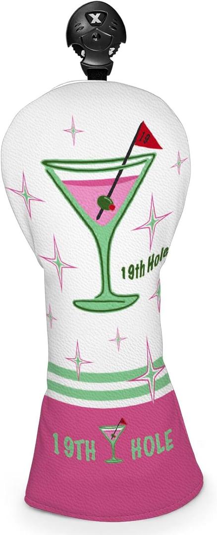 Golf Club Head Covers for Men Women, PU Leather Golf Headcover for Driver Fairway Wood and Hybrid, Funny Golf Accessories (A03)
