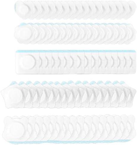 80pcs Castor Oil Patches for Belly Button, Highly Absorbent Castor Oil Sticker Pack Wraps Self-Adhesive Bandage Tape Cotton Cover Pads Leak-Proof (Flower, Bear, Heart, Pentagram, Square Shape)