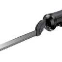 BLACK+DECKER 9 inch Electric Carving Knife, Comfort Grip Handle & Safety Lock Button, Stainless Steel Blades and Dishwasher Safe Parts, Corded, White