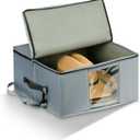 Cowboy Hat Storage Box, Sturdy Support Crush-Proof Dust-Proof Stackable, Premium Hat Travel case with Handle and Shoulder Strap, Holds up to 5 Wide Brims Hats, Grey