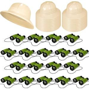 Halloscume 36 Pcs Safari Party Favors Include Binoculars Toy Explorer Party Hats Bulk Jungle Costume Gifts