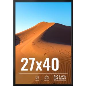 LaVie Home 27x40 Picture Frame for Wall Display, 27x40 Black Picture Frame with HD Plexiglas, 27 x 40 Poster Frame 1 Pack, Display Frame for Vertical or Horizontal, Classic Collection