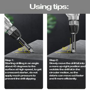 2 x Mgtgbao 3/4 Inch (19mm) Dry Diamond Core Drill Bits, Vacuum Brazed Diamond Hole Saw Kit for Porcelain Ceramic Tile Granite Marble Stone Brick Glass with 5/8-11 Thread