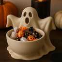 Cute Screaming Ghost Bowl Figurine - Spooky Halloween Candy Dish, Trinket Holder, or Desktop Collectible Toy