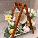 Beferr White Tulips Artificial Flowers 18Pcs Faux Silk Tulip Real Touch Tulip Fake Flowers Bouquets Arrangements for Mother's Day Easter Spring Flowers Gifts Home Table Decor