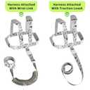 Toddler Leash & Harness, 4-in-1 Anti-Lost Safety Strap with Reflective Rocket Design for Boys & Girls - Ideal for Outdoor Activities, Travel, and Shopping