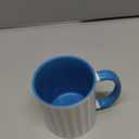 Light Blue Stripe Pattern Ceramic Mug, Blue/White, 11 Oz