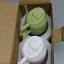 TrendPlain 16oz/470ml Glass Olive Oil Sprayer for Cooking – 2 in 1 Olive Oil Dispenser Bottle for Kitchen Gadgets and Air Fryer Accessories, Salad, BBQ - green and white