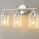 Bathroom Light Fixtures,Vanity Lights,Brushed Nickel Bathroom Lights Over Mirror,Nickel Vanity Light for Bathroom,20'' Brushed Nickel 3-Light Modern Bathroom Sconce