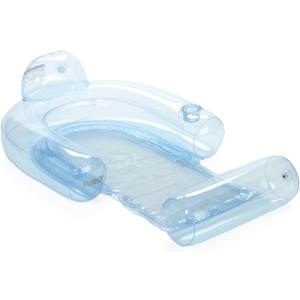 FUNBOY Clear Inflatable Mesh Pool Float 2-in-1 Pool Chair Float & Mesh Water Hammock 53" Pool Hammock Float for Adults Swimming Pool Accessories & Tanning Pool Lounger Float for Pool Party & Summer
