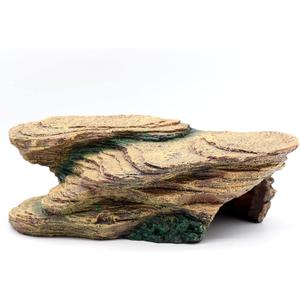 Turtle Basking Platform Shale Scape Step Ledge, Reptile Cave Hideout Turtle Tank Accessories Decorations, Great for Reptiles, Amphibians, Leopard Gecko, Bearded Dragons, Lizard, Frogs