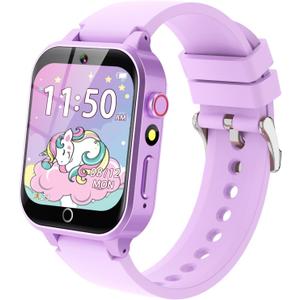 Kids Smart Watch with HD Touchscreen, 26 Games, Camera, Video, Music Player, Pedometer - Educational Gift for Girls Ages 6-12