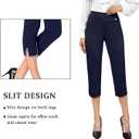 Tapata Women's Capri Dress Pants 20.5" Stretch High-Waist Crop Office Work Pants Summer Casual Capris Slacks Yoga , Size L