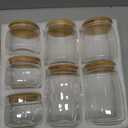 Glass Food Storage Jars with Lids, (40.5oz/29oz/17oz), 7 Packs Hand Blown Glass Storage Containers with Lids, Pantry Organization