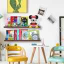 AZSKY Floating Picture Ledge 36 Inch Wall Mount Floating Shelves Long Wood Floating Book Shelves for Kids Room Wall Shelves for Bathroom Decor Deep Walnut Set of 2