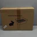 Large Stainless Steel Rabbit Litter Box,Bunny Litter Pan with Widened Grid,Toilet Tray,High Back Wall,Deep Waste Storage (Large)