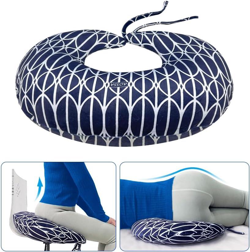 BBL Pillow After Surgery Brazilian Butt Lift Pillow Post Surgery Recovery for Sitting Sleeping Driving Booty Butt Pillows for Women Lumbar Back Hip Cushion Seat Support Foam BBL Wedge Pillow, Navy Blue