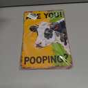 3 x Funny Cow Are You Pooping Sign House Decoration Tin Sign for Bathroom Restroom 8x16 Inch Metal Signs