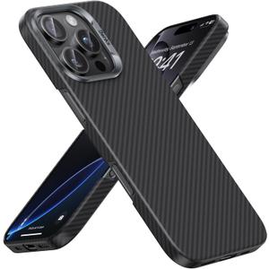 BENKS ArmorAir Case for iPhone 16 Pro, [Compatible with Magsafe] Ultra Slim & Light iPhone 16 Pro Case, Built with Dupont Kevlar 600D Aramid Fiber, Minimalist Design