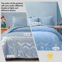 Menghomeus Blue/Silver Comforter Set Twin/Twin XL Size Metallic Print Glitter Bed Comforter Cute Shinny Bedding Sets for Teen Girls Kids, 3 Piece (1 Pillowcase, 1 Decorative Pillow Sham)
