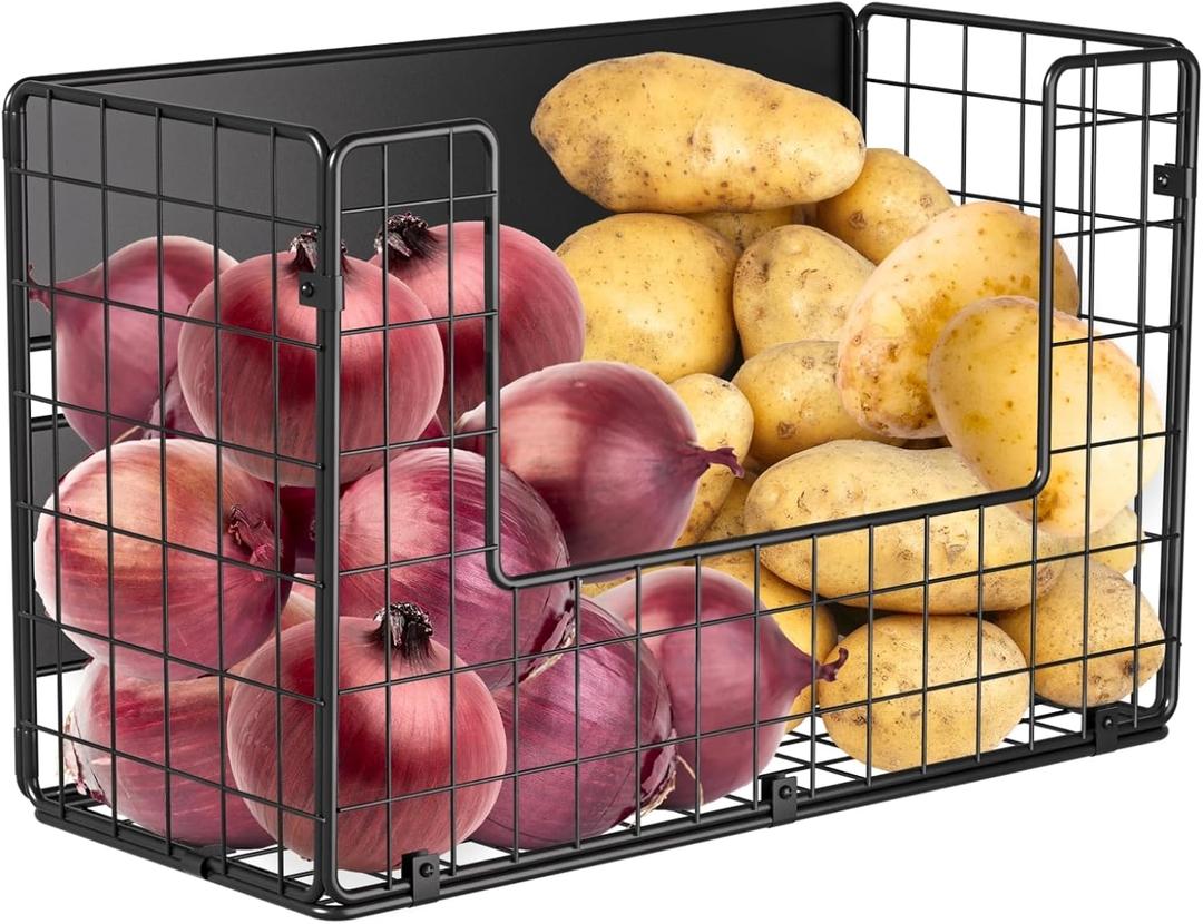 Magnetic Shelf for Fridge , Fruit Potato & Onion Storage Bins, Pantry Organizers & Storage, Large Container Magnetic Basket for Refrigerator, Kitchen Counter, Cabinet, Magnetic Fridge Organizer