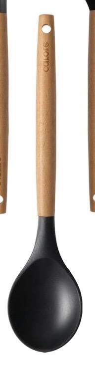 CAROTE Silicone Cooking Utensils  for Nonstick Cookware, 446°F Heat Resistant Kitchen Utensil Set with Wooden Handle 1 pcs, Spoon