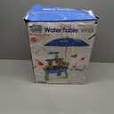 Water Table for Toddlers 3-5, 3-Tier Kids Splash Sand Table Water Toys with Umbrella, Rain Showers Splash Pond for Outdoor Beach Backyard Summer, Activity Sensory Playset for Boys Girls, Blue