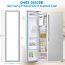 Upgraded DA63-06538B Freezer Door Gasket Compatible with Samsung Refrigerator Freezer Door Gasket RS25J500DSR/AA Door Gasket, DA97-08239A DA97-08239B RS261MDRS RS25H5111SR Fridge Door Seal, Gray