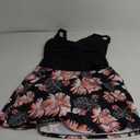 Aleumdr Women's Tankini Swimsuit Two Piece Tummy Control Bathing Suit Twist Front Swim Tank Top with Skirt (Floral Black, X-Large)