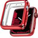top4cus 40mm Case Soft Flexible Lightweight Anti-Scratch Overall Protective 40mm Iwatch Waterproof Cover Case Shiny Workout Shockproof Bumper Compatible with Apple Watch Series 6/SE/5/4 - Red