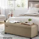 SONGMICS Storage Ottoman Bench, Foot Rest with Legs, 15.7 x 43.3 x 15.7 Inches, End of Bed Bench, Storage Chest, Load up to 660 lb, for Living Room, Bedroom, Entryway, Camel Brown ULSF088R01