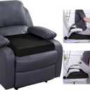 HOMBYS Wedge Recliner Seat Cushion for Long Sitting Chair, Cushion for Elderly Esay to Get Up,5" Thick 20"x20" Large Pressure Relief Seat Cushion for Recliner, Office, Car, Velvet & Foam, Black, 20"x20"x5"