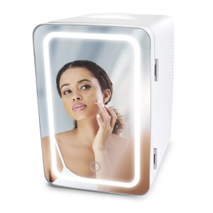 PERSONAL CHILLER Mini Fridge, 6L Skincare Mini Fridge with LED Makeup Mirror, Mini Fridge Cooler, Portable Fridge for Makeup, Skincare, Snacks, Bedroom Vanity