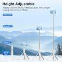 2 x SYNCWIRE 55" Selfie Stick Tripod for iPhone, 3 in 1 Extendable Phone Selfie Stick with Remote, Aluminum Travel Tripod for iPhone 17/16/15/14/13/12 Series and More Smartphones (White)