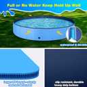Jecoo Dog Pool for Large Dogs Kiddie Pool Hard Plastic Foldable Dog Bathing Tub Portable Outside Kids Swimming for Pets and Dogs Outdoor Backyard