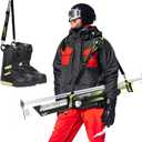 Hikeen Ski Strap, Pole and Boot Ski Carrier Strap for Easy Transportation of Your Skiing Accessory,Features Adjustable Anti-Slip Shoulder Comfortable Walking, Skier Gift