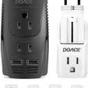 Upgraded 2000W Voltage Converter US to Europe, 220V to 110V Converter for European Travel for Hair Dryer Straightener Curling Iron, 2300W Travel Power Adapter for Laptop Tablet Camera Phone (Black White)