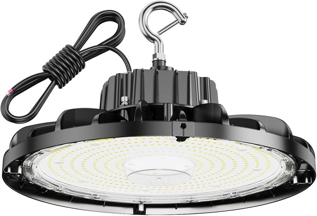 ePoweron Led High Bay Light 240w 28,500Im 5000K 0-10v Dimmable, High Bay Led Lights,6.5' Power Cord, Hanging Hook, Safe Rope, Etl Listed High Bay Lamps for Warehouses, Factories.(240W-1PACK-Black)