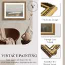 VIYYIEA Gold Framed Wall Art Canvas Print Home Decor Classical Coastal Scenery Bathroom Pictures Wall Decorations Farmhouse Wall art Room Decor Kitchen Office Bathroom Art Prints Wall Decor 16x20in