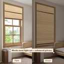 LUCKUP Cordless Bamboo Roman Blinds Shades for Indoor Windows-Blackout Room Darkening Roman Blinds with 6" Valance Cover Enhanced Privacy, 38" W x 64" H