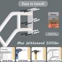 Upgraded Stair Handrails for 1-3 Steps, 27" Bent Handrails for Outdoor Steps, Wall Mounted Stair Railing U-Shaped Safety Grab Bar with 2 Anti-Skid Crossbar for Garage, Porch, Garden, Yard