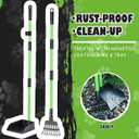 MXF Dog Pooer Scooper Set, 2 in 1 Pet Poop Scooper with Long Handle 28" Dog Poop Picker Upper and Stainless Metal Tray & Rake for Medium & Small Dogs, Heavy Duty for Grass, Dirt, Gravel