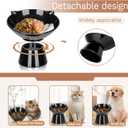 Detachable Slow Feeder Cat Bowl- Elevated Cats Feeder Tilted, 7 Inch Large Extra Wide Raised Cat Food Bowl Whisker Friendly, for Indoor Cats and Small Dogs Anti-Vomiting Black