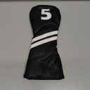 Golf Club Covers,4pcs or 1pc Golf Headcovers for Woods and Driver Fairway Hybrids Women Men - Premium PU Leather with Interchangeable Tags & Magnetic Blade and Mallet Putter Covers