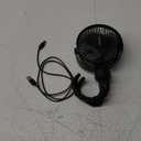 Gaiatop Mini Portable Stroller Fan, Battery Operated Small Clip on, Detachable 3 Speed Rechargeable, 360° Rotate Flexible Tripod Better Cooling for Car Seat Crib Treadmill Travel Black