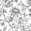 Cohoo Home Black and White Floral Wallpaper Peel and Stick 17.3inW 393inL Contact Paper for Cabinets and Drawers Sunflower Floral Contact Paper Self-Adhesive Removable Wallpaper Bedroom Accent