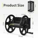 GADFISH Garden Wall Mounted Hose Reel, Metal Hose Reel, Holds 125ft of 5/8-Inch Hose(Not equipped), Equipped with 3.9ft Water Supply Hose and Small Storage Basket, Suitable for Gardens & Yards