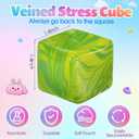 2 x 1 Pcs Stress Cube Bulk Ice Cube Stress Ball Anxiety Relief Soft Squeeze Sensory Ball for Party Favors Prizes Goodie Bag Stuffers (Lime Green)