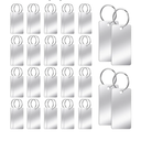 50 Pcs Blank Dog Tags 1.6 x 0.8 Inch Stainless Steel Tags Blank Key Rectangle Engraved Blank Key Ring Blank Tags with One Hole Metal Stamping Tags for DIY Decorative Craft Dog Tags