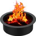 60 inch Inner Fire Pit Ring, 64 inch Outer Large Round Steel Fire Pit Insert Metal Fire Ring Liner Rim Heavy Duty for Outdoor